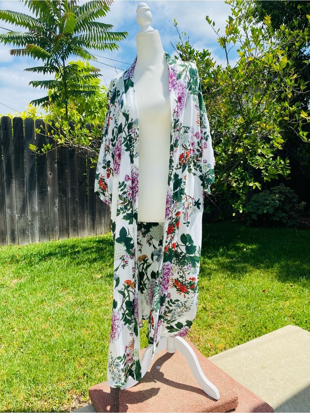 Lula Collection by Bindya Floral Kimono Duster Boho  Beach cover Robe Cardigan